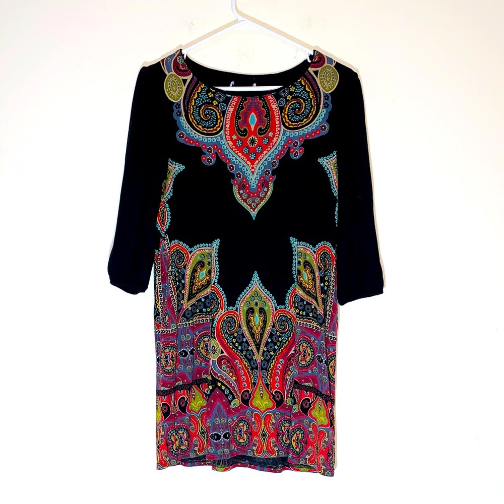 Black Dress with Colorful design S/M